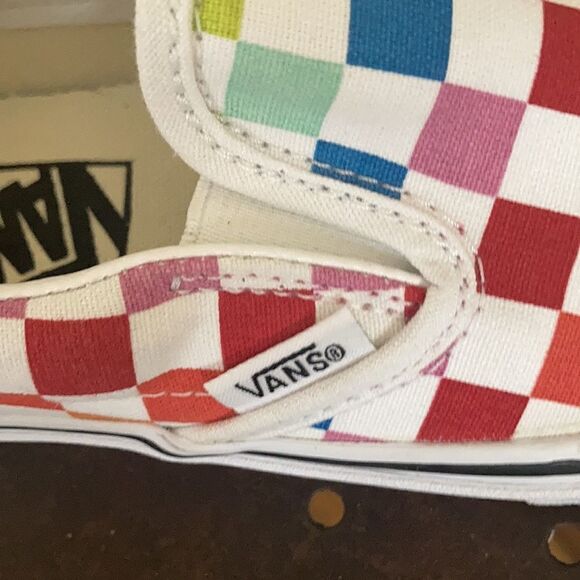 Vans Colorful Checkerboard Classic Slip Ons - Picture 11 of 11